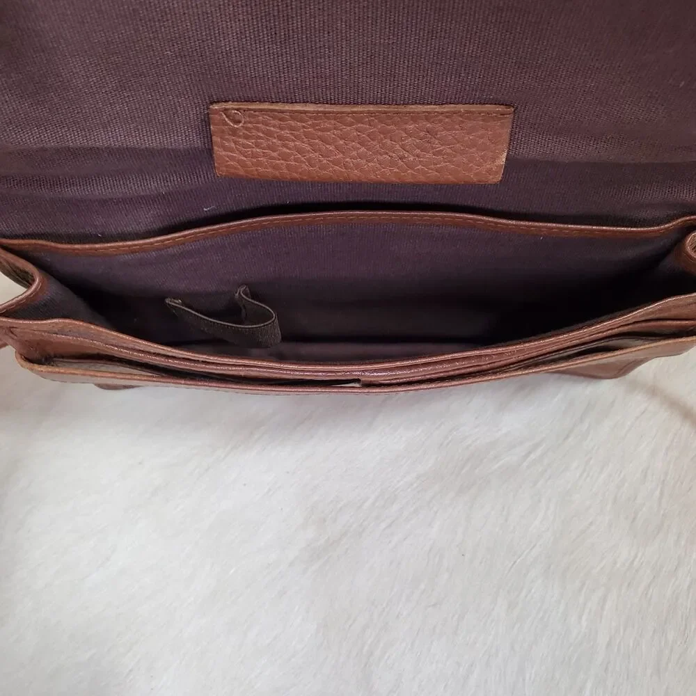 Fossil Women’s Crossbody Bag Small Brown Leather Envelope Purse Organizer Casual